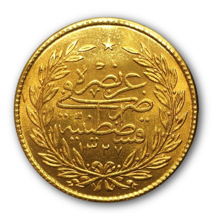 Image of Turkey Gold coin 500 Kurush Muhammad V, Year 1910, AH 1327//2