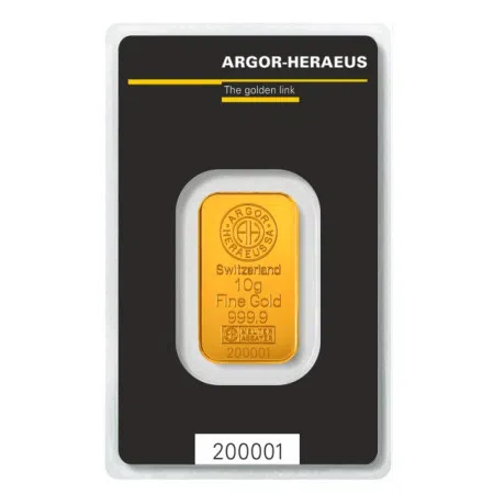 10 Gram Gold Argor-Heraeus Minted Bar 