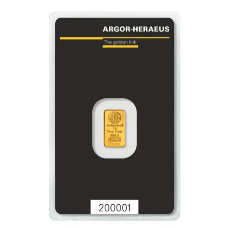 Gold 1 gram Argor-Heraeus Kinebar | Indigo Precious Metals 