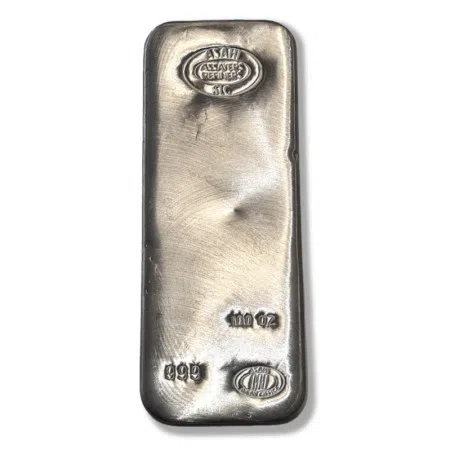 100 oz Silver Bar - Asahi Refining Bar .999 Fine
