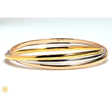 Gold Trinity Bangle 18K, 75%, 2.8cm, 20cm, 39.3 gram Image of Gold Trinity Bangle 18K, 75%, 2.8cm, 20cm, 39.3 gram