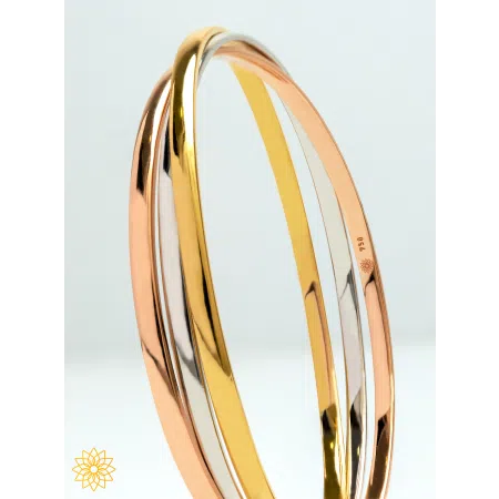 Gold Trinity Bangle, 18K, 75%, 20cm, 32.1 gram
