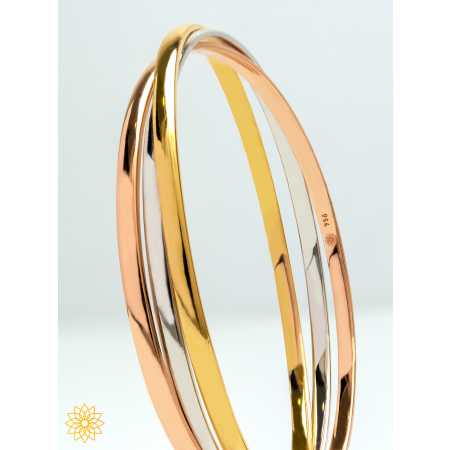 Image of Gold Trinity Bangle, 18K, 75%, 20cm, 32.1 gram