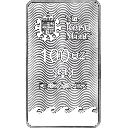 100 oz The Royal Mint Britannia .999 Silver Bar Image of 100 oz The Royal Mint Britannia .999 Silver Bar