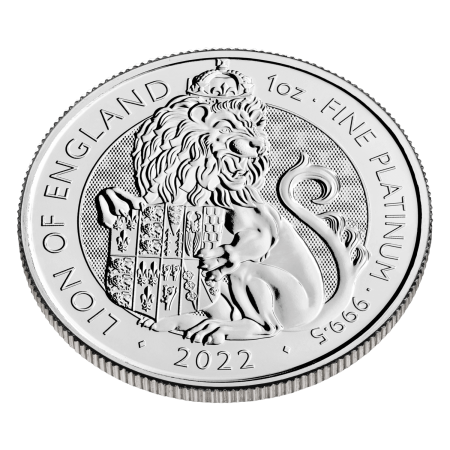 1 Oz Tudor Beasts Platinum Lion Coin 2022 Image of 1 Oz Tudor Beasts Platinum Lion Coin 2022