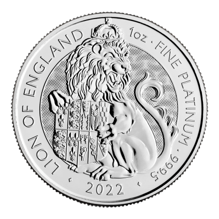 1 Oz Tudor Beasts Platinum Lion Coin 2022 