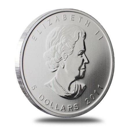 Image of 2011 1oz Canadian Wildlife Series Silver Timber Wolf 24k Gold Gilded Coin