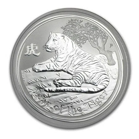 Image of 2 Oz Australian Year of the Tiger .999 Silver Coin (2010) Series II