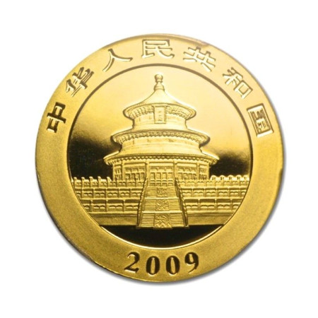 1 Oz Chinese Panda .999% Gold BU Coin 2009 Image of 1 Oz Chinese Panda .999% Gold BU Coin 2009