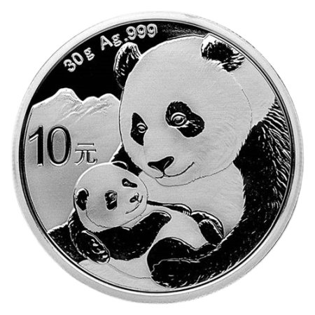 30 gram China Panda .999% Fine Silver Coin 2019 (In Capsule)