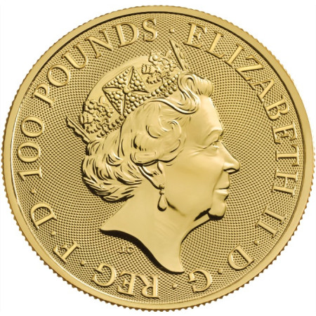 1 Oz Queen's Beast Completer Gold Coin 2021 Image of 1 Oz Queen's Beast Completer Gold Coin 2021