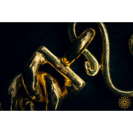 Gold Cuban Link Twisted Bracelet 24k, 999%, 8mm, 17.5 cm, 45g Image of Gold Cuban Link Twisted Bracelet 24k, 999%, 8mm, 17.5 cm, 45g