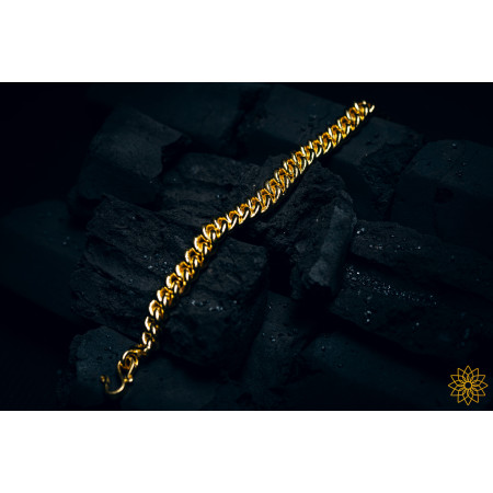 Gold Cuban Link Twisted Bracelet 24k, 999%, 8mm, 17.5 cm, 45g Image of Gold Cuban Link Twisted Bracelet 24k, 999%, 8mm, 17.5 cm, 45g