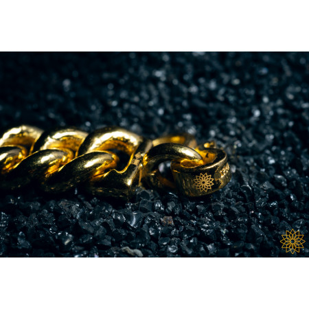 Image of Gold Cuban Link Twisted Bracelet 24k, 999%, 5mm, 21cm, 119.8g 
