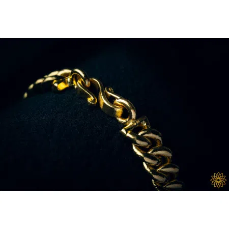 Gold Cuban Link Twisted Bracelet 24k, 999%, 7mm, 19.5 cm, 52.1g