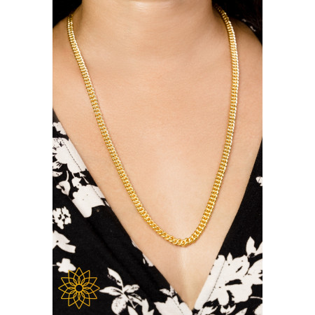 Gold Cuban Link Twisted Chain Necklace 24k, 999%, 1.5mm, 64.5cm, 101.5 gram Image of Gold Cuban Link Twisted Chain Necklace 24k, 999%, 1.5mm, 64.5cm, 101.5 gram