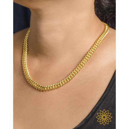 Gold Cuban Link Twisted Chain Necklace 24k, 999%, 2mm, 47.6cm, 129.9 gram Image of Gold Cuban Link Twisted Chain Necklace 24k, 999%, 2mm, 47.6cm, 129.9 gram
