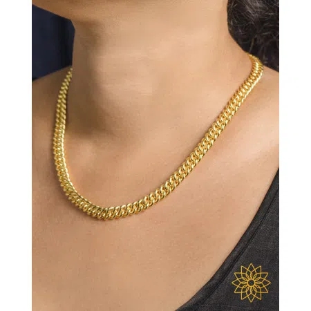 Gold Cuban Link Twisted Chain Necklace 24k, 999%, 2mm, 48 cm, 132.1 gram