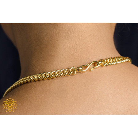 Gold Cuban Link Twisted Chain Necklace 24k, 999%, 2mm, 48cm, 129.3 gram Image of Gold Cuban Link Twisted Chain Necklace 24k, 999%, 2mm, 48cm, 129.3 gram