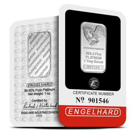 1 Oz Engelhard Platinum Minted Bar Image of 1 Oz Engelhard Platinum Minted Bar