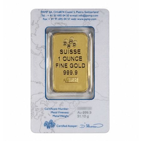 Image of 1 Oz PAMP Suisse 999.9 Pure Gold Bar