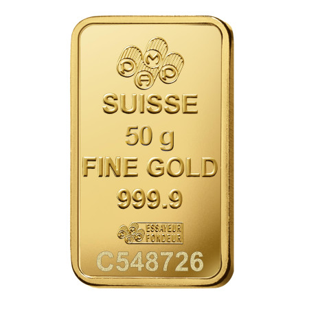 50 gram PAMP Suisse Lady Fortuna Gold Minted Bar Image of 50 gram PAMP Suisse Lady Fortuna Gold Minted Bar