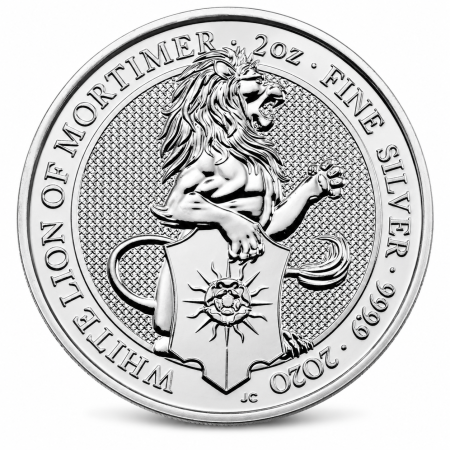 2 Oz Queen's Beasts White Lion Silver Coin 2020