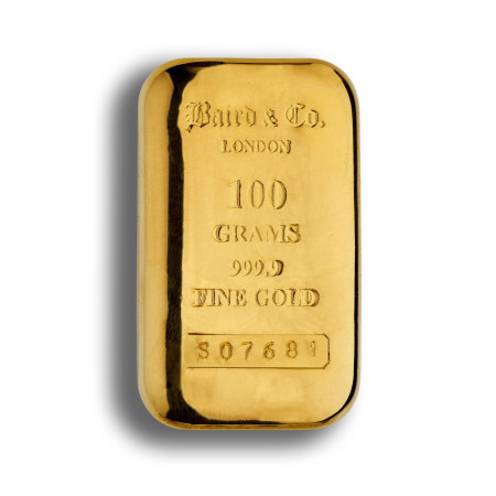 Image of 100 gram Gold Cast Bar, 99.99% Purity