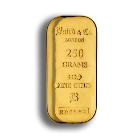 Image of 250 gram Gold Cast Bar, 99.99% Purity