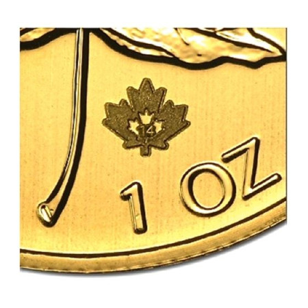 1 Toz Canadian Gold Maple Year 2014 Image of 1 Toz Canadian Gold Maple Year 2014