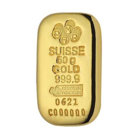 Image of 50 Grams PAMP Suisse Gold Cast Bar