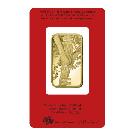 1 Oz Gold Bar Year 2022 PAMP Suisse Year of the Tiger (In Assay CertiCard) Image of 1 Oz Gold Bar Year 2022 PAMP Suisse Year of the Tiger (In Assay CertiCard)