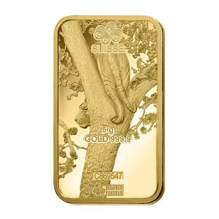 5 gram Gold Year 2022 PAMP Suisse Lunar Tiger (In Assay CertiCard) Image of 5 gram Gold Year 2022 PAMP Suisse Lunar Tiger (In Assay CertiCard)