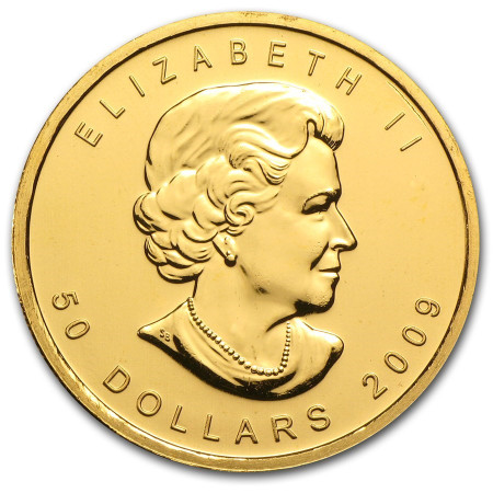 1 Toz Canadian Gold Maple Year 2009 - In Circulated Condition Image of 1 Toz Canadian Gold Maple Year 2009 - In Circulated Condition