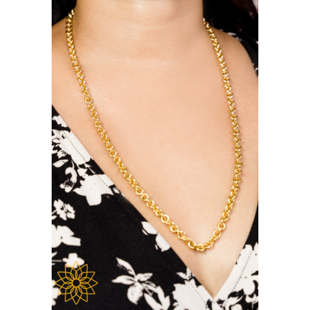 Gold Classic ‘O’Link Chain Necklace, 24K, 999%, 1.5mm, 65cm, 101.4 gram Image of Gold Classic ‘O’Link Chain Necklace, 24K, 999%, 1.5mm, 65cm, 101.4 gram