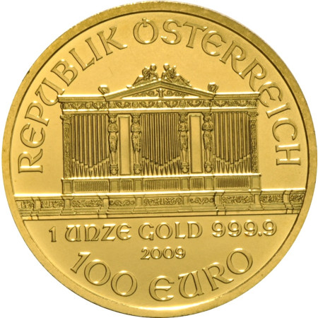 1 oz Austrian Philharmonic Gold Coin 2009 Image of 1 oz Austrian Philharmonic Gold Coin 2009