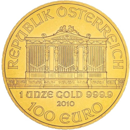 1 oz Austrian Philharmonic Gold Coin 2010 Image of 1 oz Austrian Philharmonic Gold Coin 2010