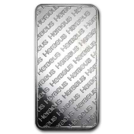 10 Oz Heraeus Silver Minted Bar .999 Image of 10 Oz Heraeus Silver Minted Bar .999