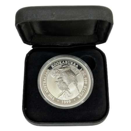 Image of 1 Oz Australia Kookaburra Silver Coin 1999 - "Perth" Privy Mark (w/Box & Cert)
