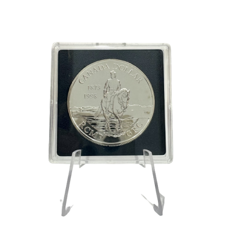 125th Anniversary of the Royal Canadian Mounted Police Sterling Silver Dollar Coin (1998) Image of 125th Anniversary of the Royal Canadian Mounted Police Sterling Silver Dollar Coin (1998)