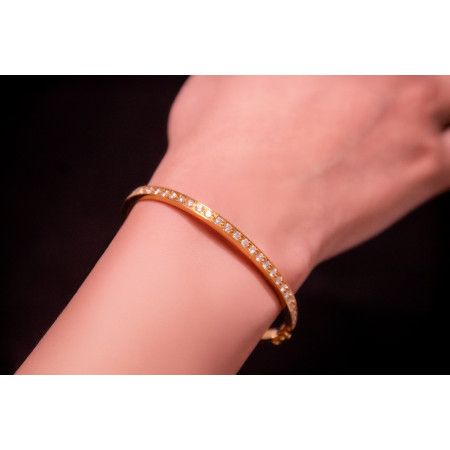 Image of 18k Yellow Gold Bracelet with White Diamonds, (15.6g pure gold, 25 x Diamonds, Total 1.31ct F VS)