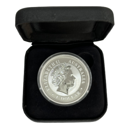 1 Oz Australia Kookaburra Silver Coin 1999 - "Perth" Privy Mark (w/Box & Cert) Image of 1 Oz Australia Kookaburra Silver Coin 1999 - "Perth" Privy Mark (w/Box & Cert)