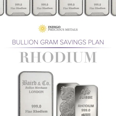 Indigo’s Bullion Gram Savings Plan RHODIUM  - Full Metal Allocation