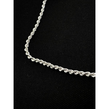 18K White Gold Twisted Rope Chain, 69cm, 23.24 grams Image of 18K White Gold Twisted Rope Chain, 69cm, 23.24 grams