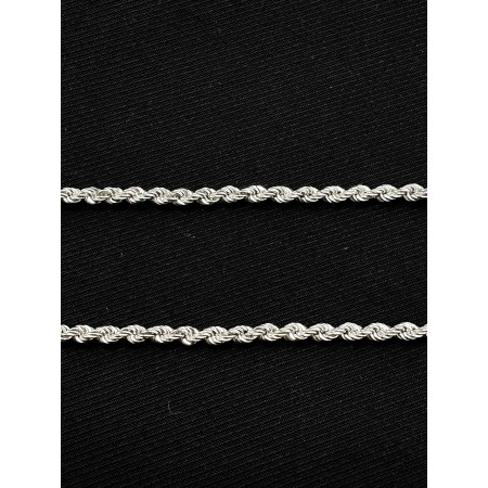 18K White Gold Twisted Rope Chain, 69cm, 23.24 grams Image of 18K White Gold Twisted Rope Chain, 69cm, 23.24 grams