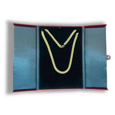 Gold Cuban Link Twisted Chain Necklace 24k, 999%, 2mm, 48cm, 129.3 gram Image of Gold Cuban Link Twisted Chain Necklace 24k, 999%, 2mm, 48cm, 129.3 gram