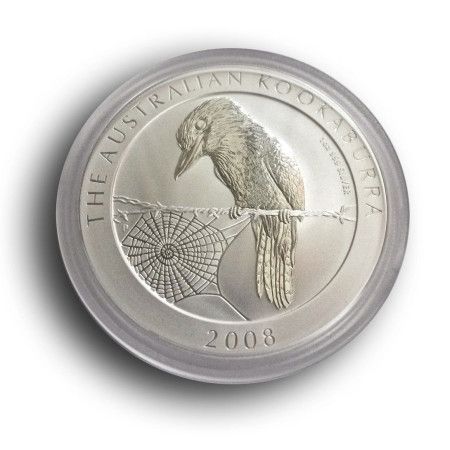 Image of 2008 Kookaburra Australian 1 oz .999 Fine BU Silver Coin 