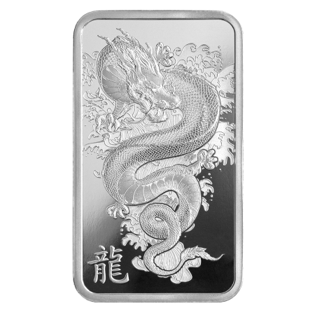 1 Oz Silver Year 2024 PAMP Suisse Legend of the Azure Dragon Bar (In Assay CertiCard) Image of 1 Oz Silver Year 2024 PAMP Suisse Legend of the Azure Dragon Bar (In Assay CertiCard)