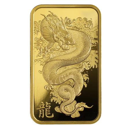 Image of 1 Oz Gold Year 2024 PAMP Suisse Legend of the Azure Dragon Bar (In Assay CertiCard) 