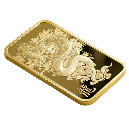 Image of 1 Oz Gold Year 2024 PAMP Suisse Legend of the Azure Dragon Bar (In Assay CertiCard) 